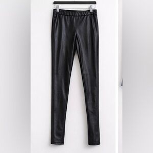 Black Faux Leather Look Leggings